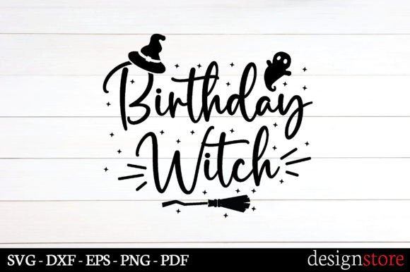 Birthday Witch Graphic for Crafts