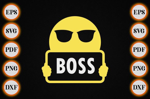 Boss Emoji Sunglasses T-Shirt Funny Graphics for Local Business Branding