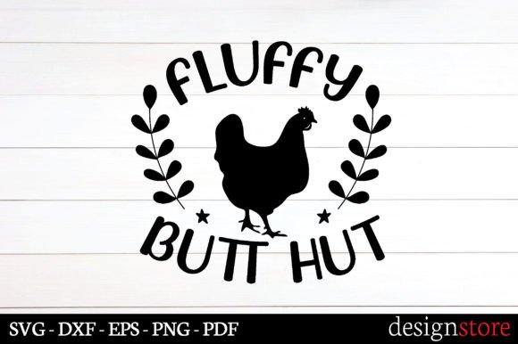Fluffy Butt Hut Svg Graphics for Crafts