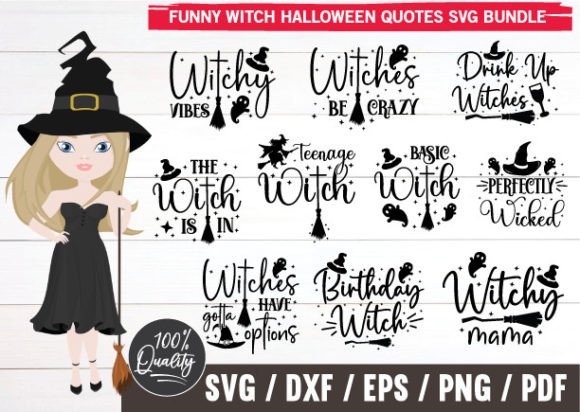 Fun Witch Halloween Graphics for Local Business Branding