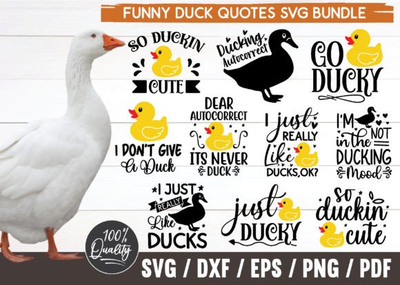 Funny Duck Quotes Graphics for Crafts