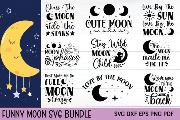 Funny Moon Graphics for Crafts