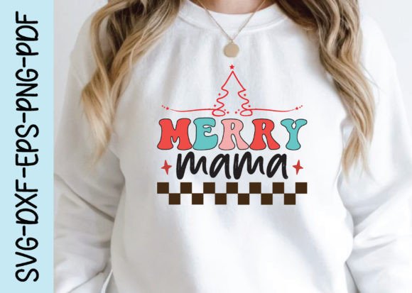 Merry Mama Retro Christmas Svg Design